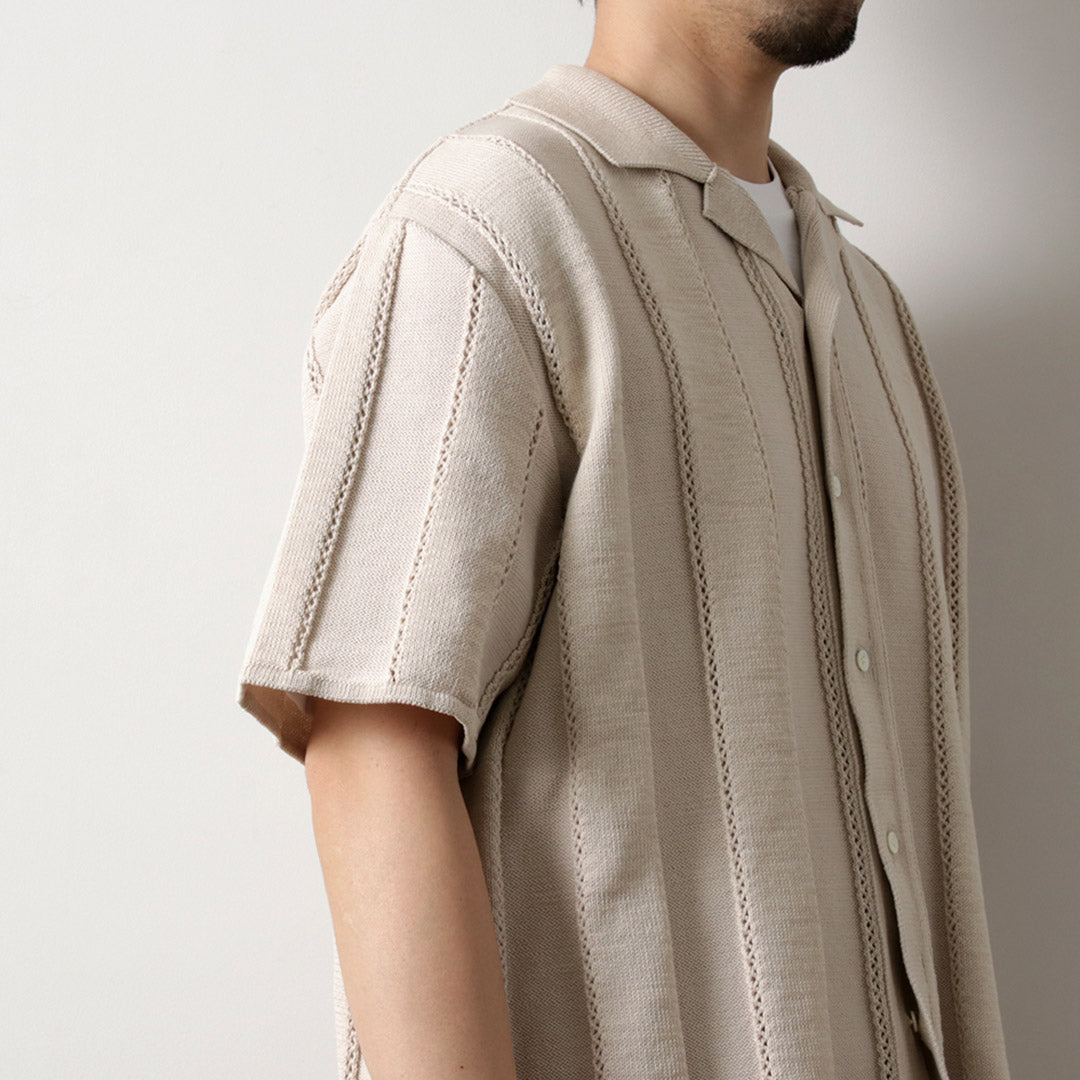 COOHEM / Links Stripe Knit Shirt