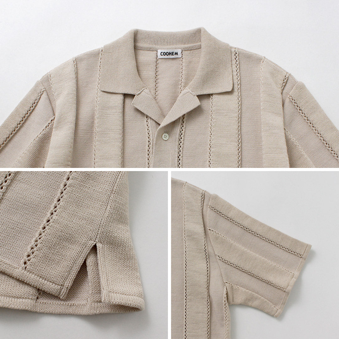 COOHEM / Links Stripe Knit Shirt