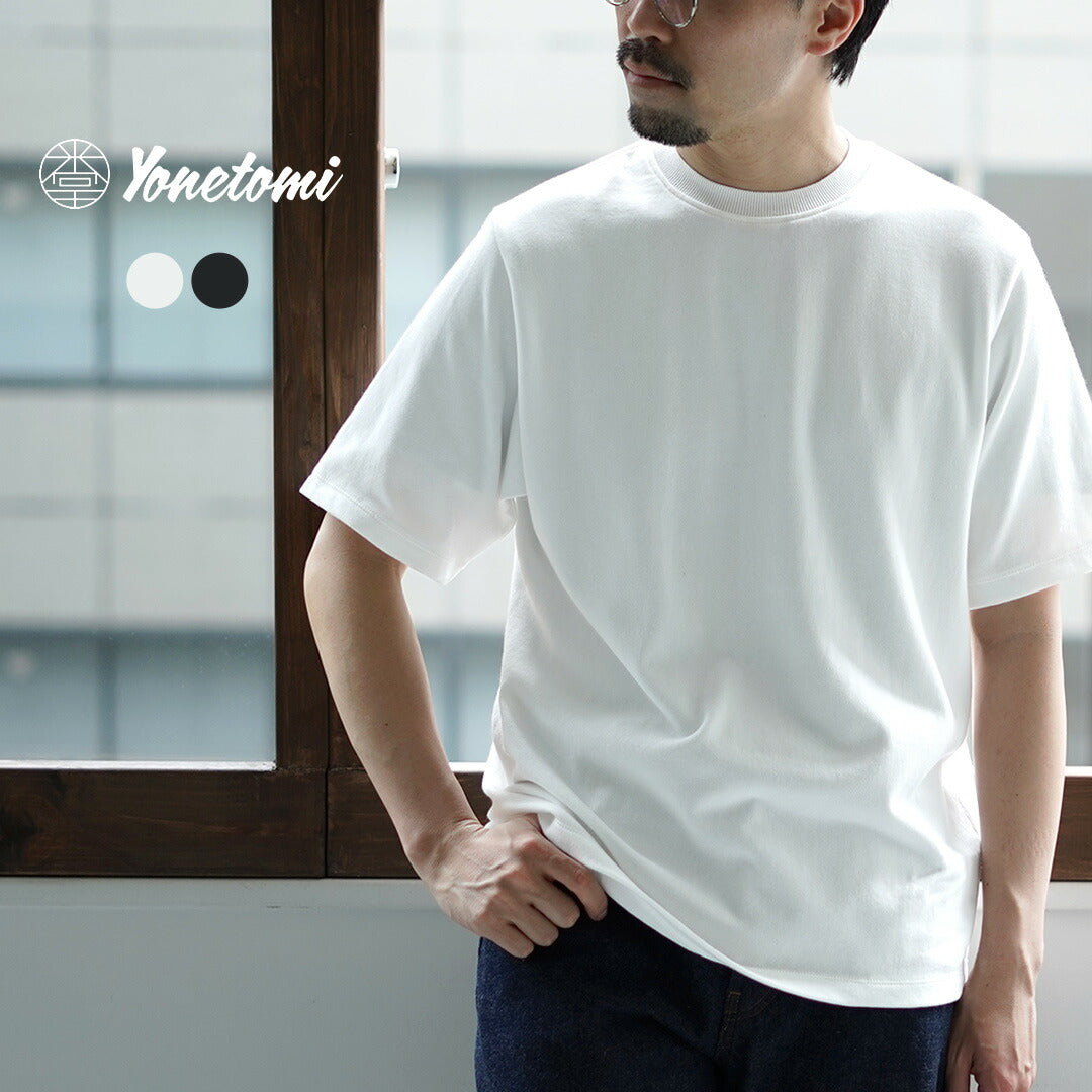 YONETOMI NEW BASIC / Rigid Sea Island Cotton Horizontal Round Body Knit T-Shirt