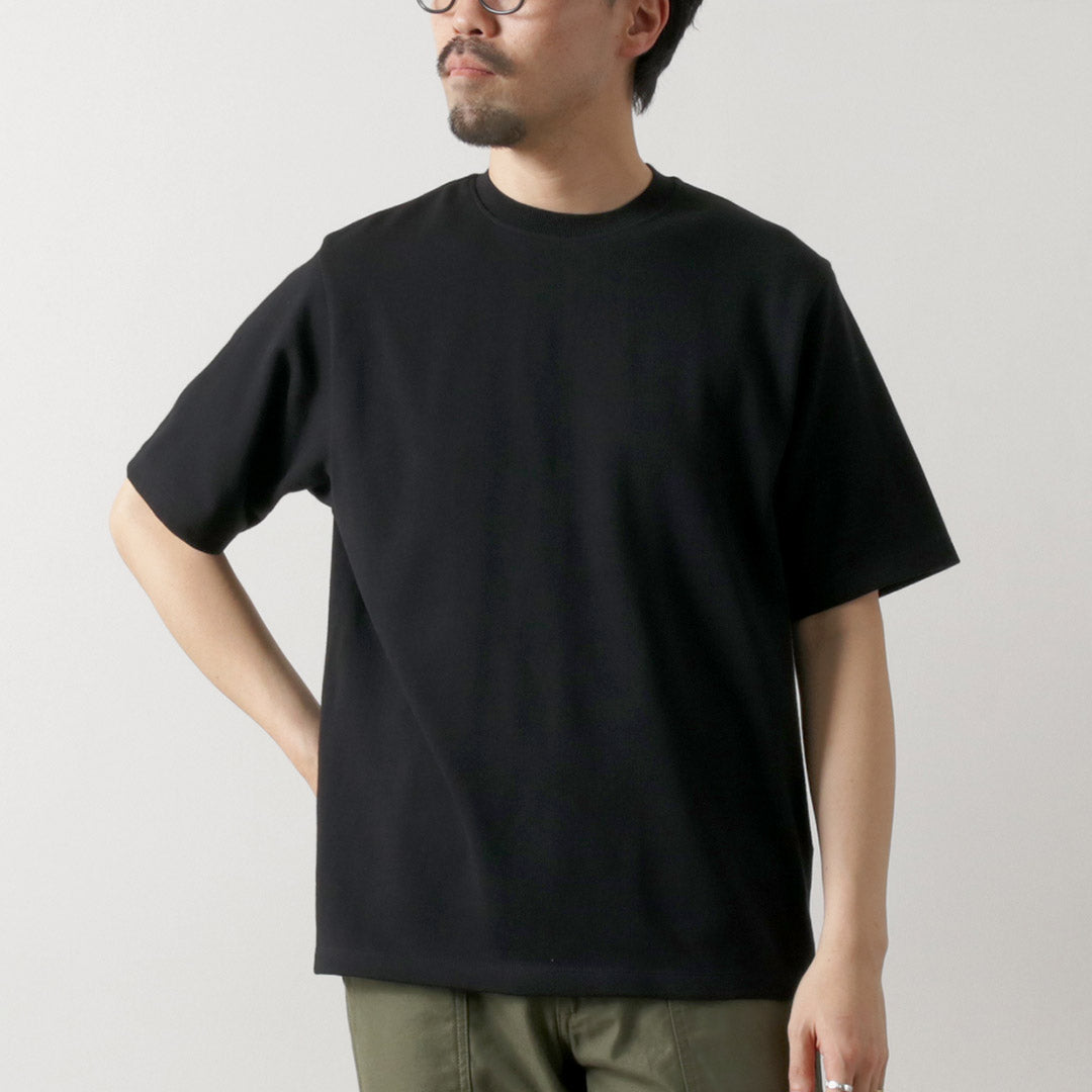 YONETOMI NEW BASIC / Rigid Sea Island Cotton Horizontal Round Body Knit T-Shirt