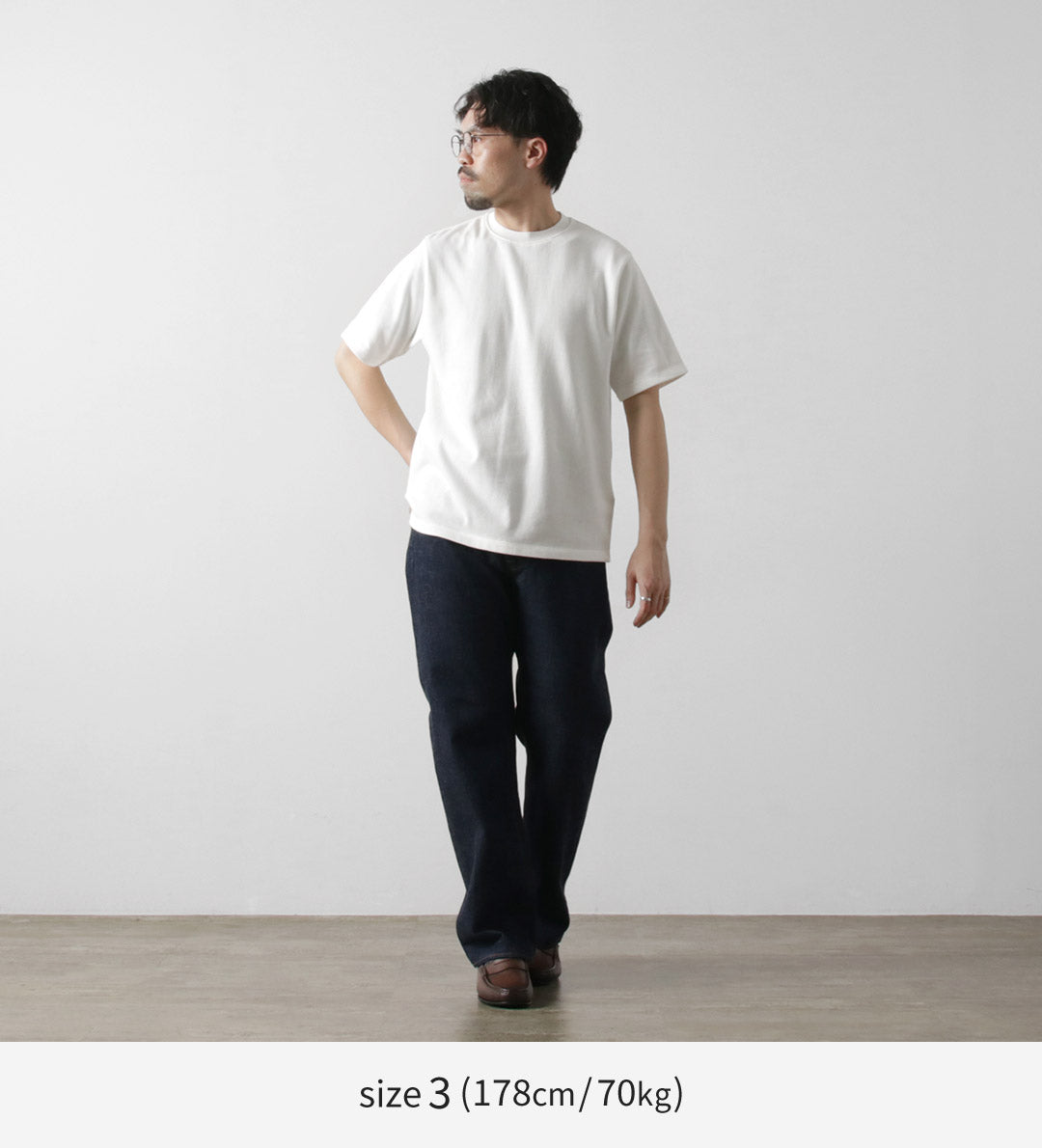 YONETOMI NEW BASIC / Rigid Sea Island Cotton Horizontal Round Body Knit T-Shirt