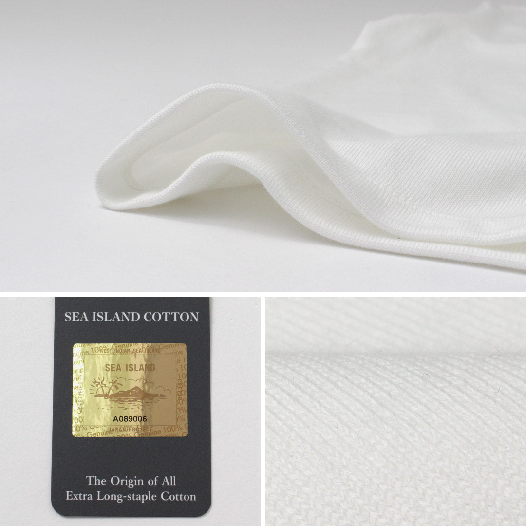 YONETOMI NEW BASIC / Rigid Sea Island Cotton Horizontal Round Body Knit T-Shirt