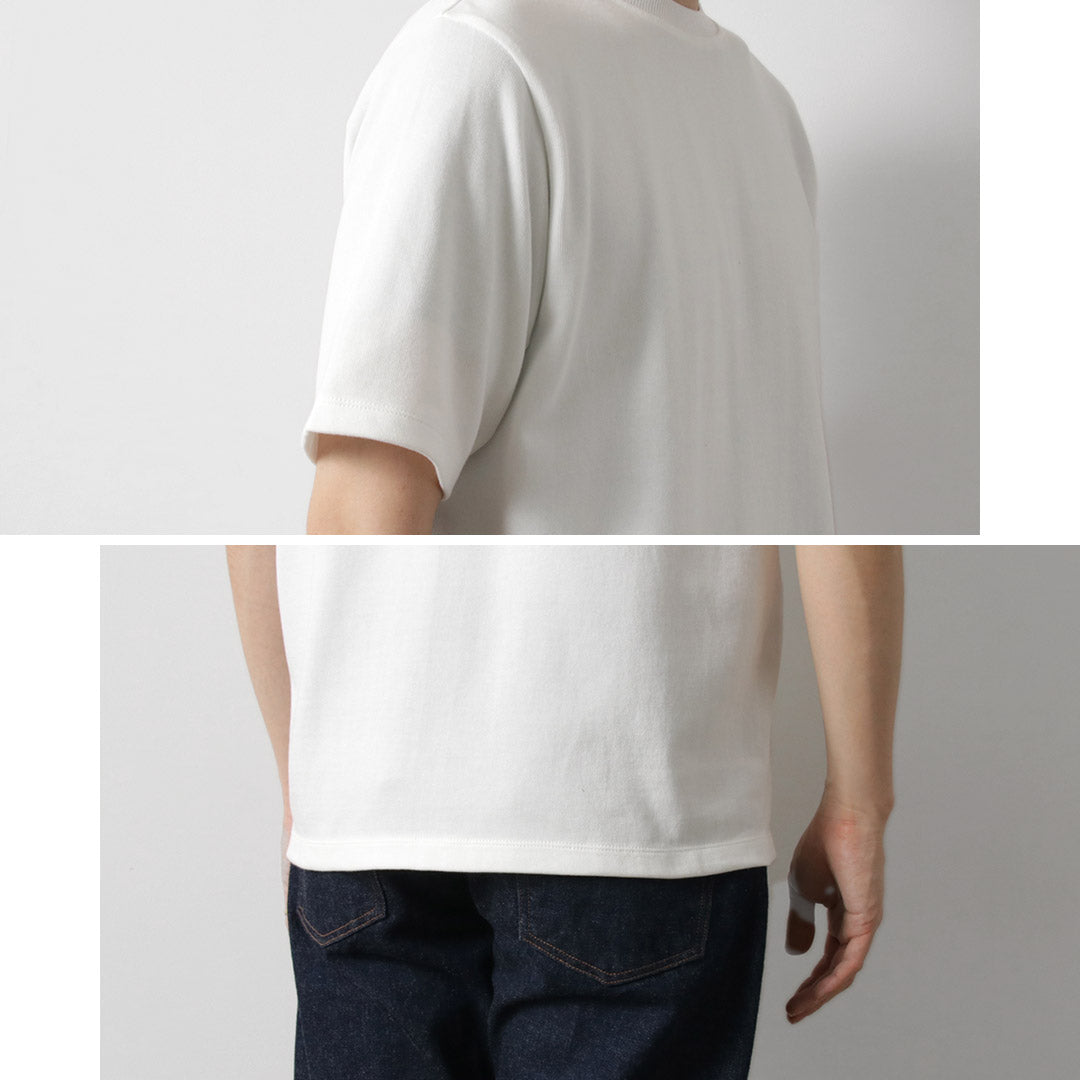 YONETOMI NEW BASIC / Rigid Sea Island Cotton Horizontal Round Body Knit T-Shirt