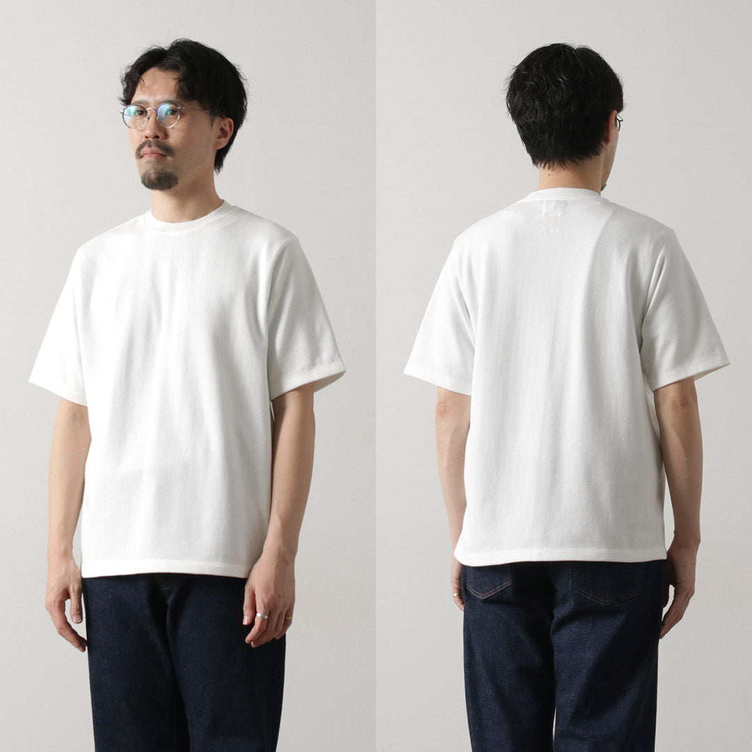 YONETOMI NEW BASIC / Rigid Sea Island Cotton Horizontal Round Body Knit T-Shirt