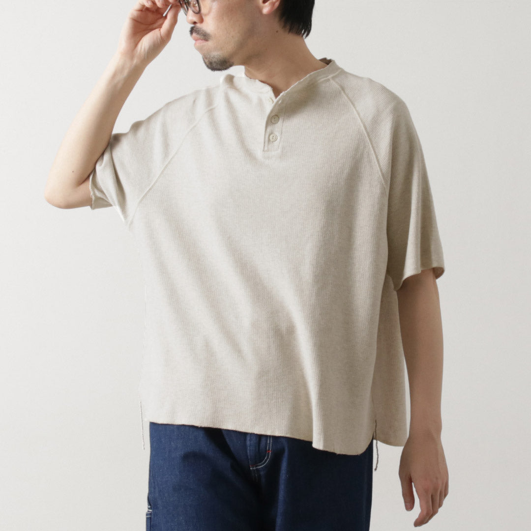 REMI RELIEF / Double Tuck Henry Neck Short Sleeve T-Shirt