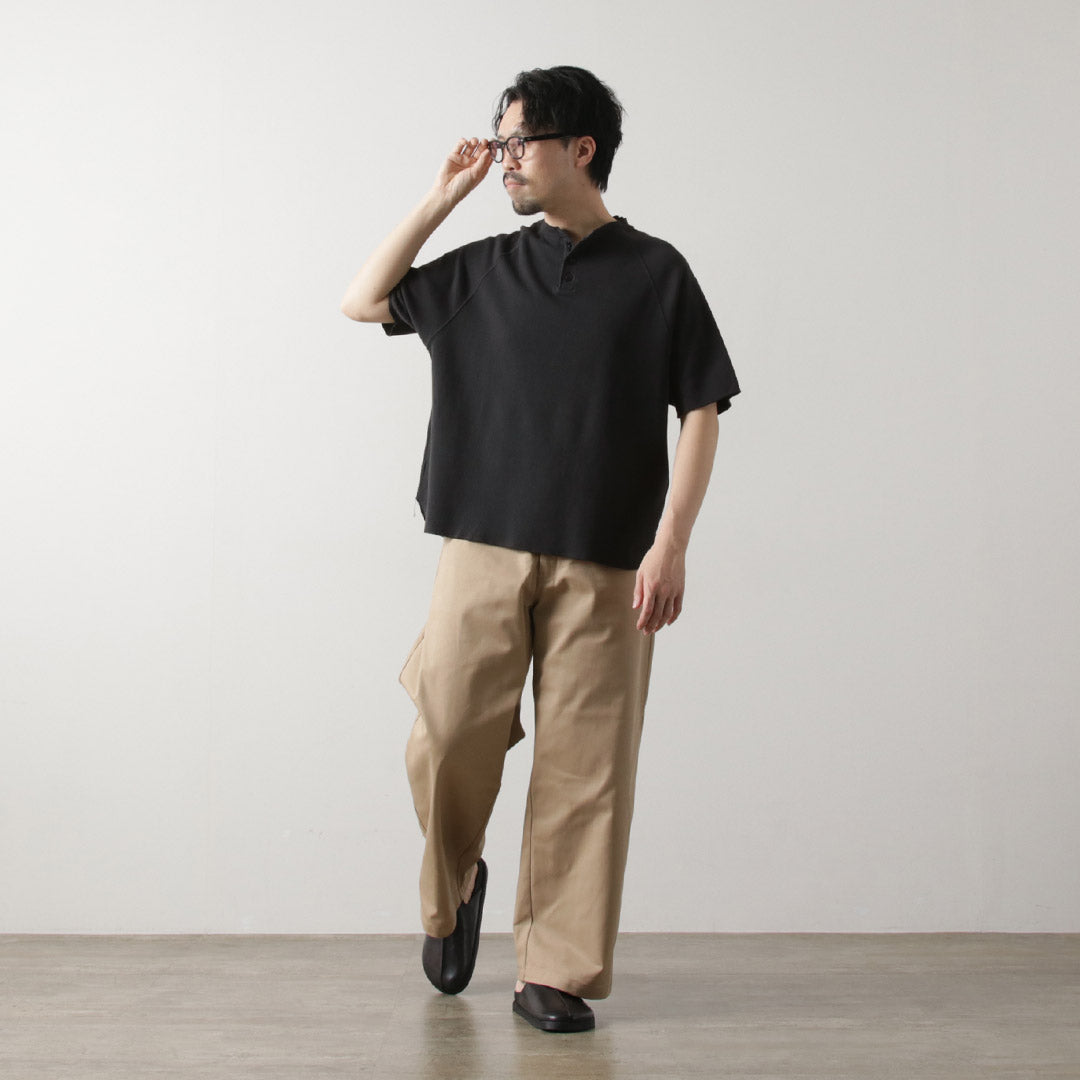 REMI RELIEF / Double Tuck Henry Neck Short Sleeve T-Shirt