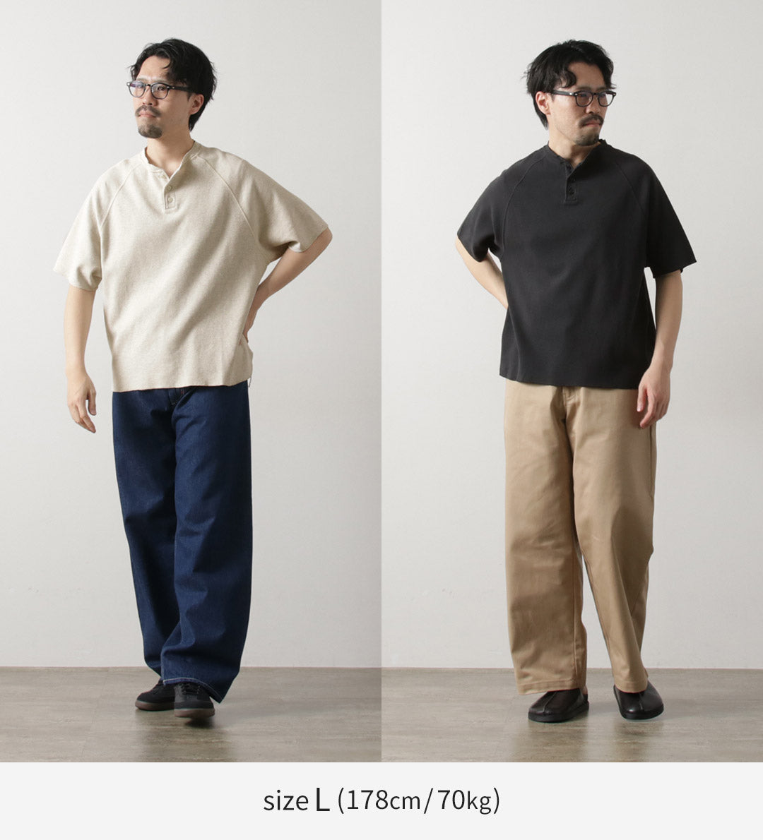 REMI RELIEF / Double Tuck Henry Neck Short Sleeve T-Shirt