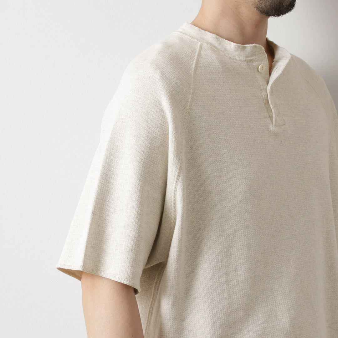 REMI RELIEF / Double Tuck Henry Neck Short Sleeve T-Shirt