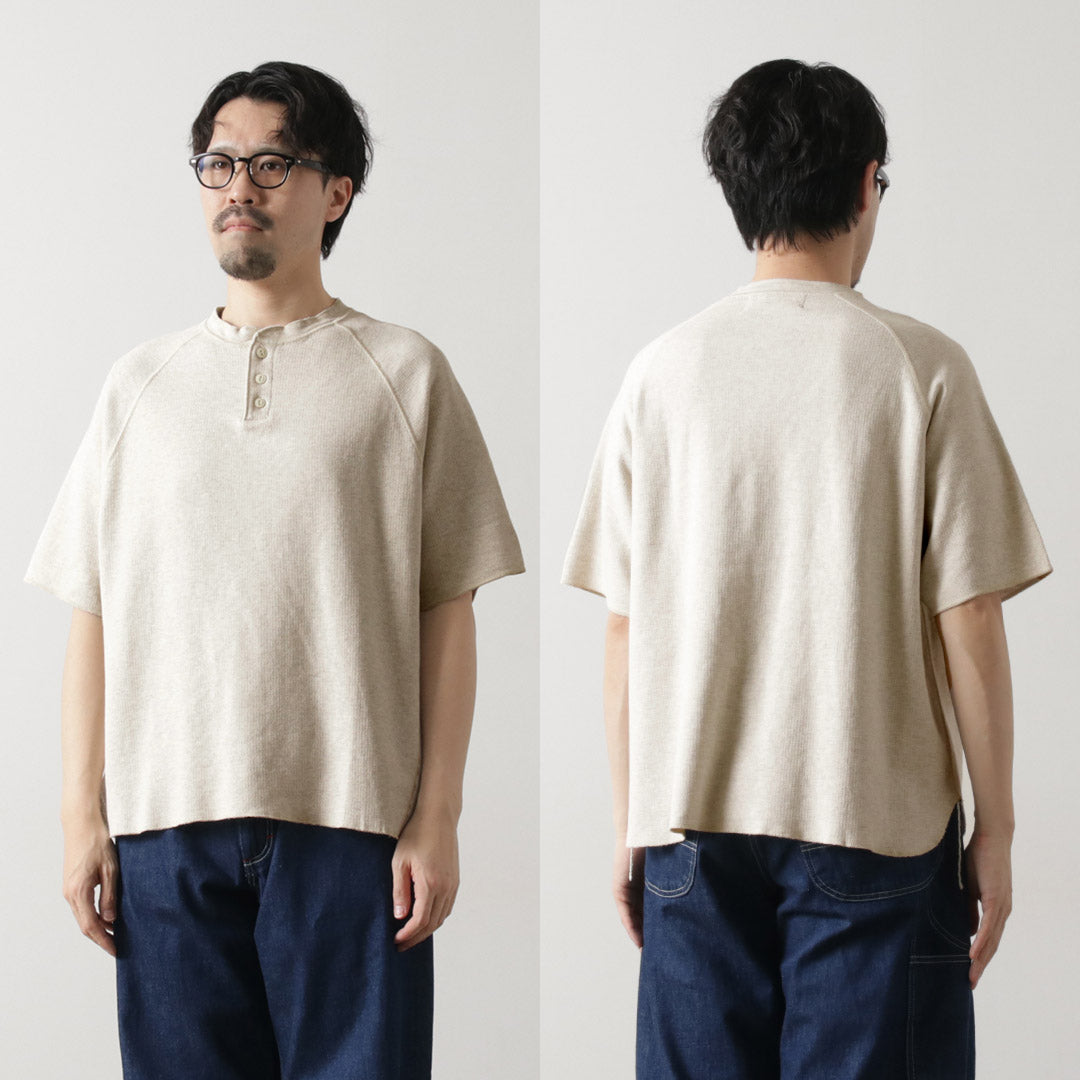 REMI RELIEF / Double Tuck Henry Neck Short Sleeve T-Shirt