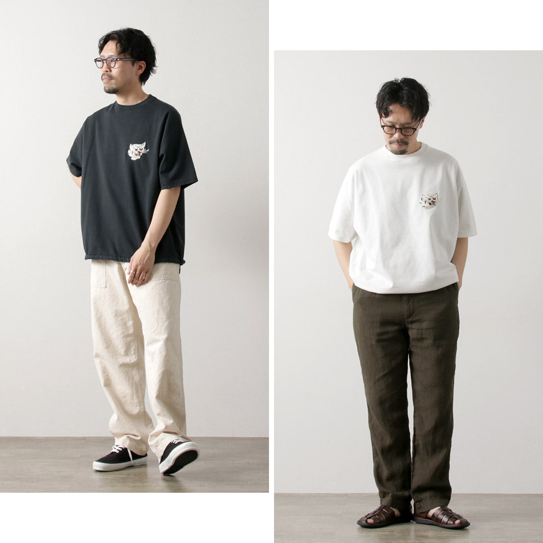 REMI RELIEF / SP processed Shelly Piled Short Sleeve Crew T-Shirt (Tiger)