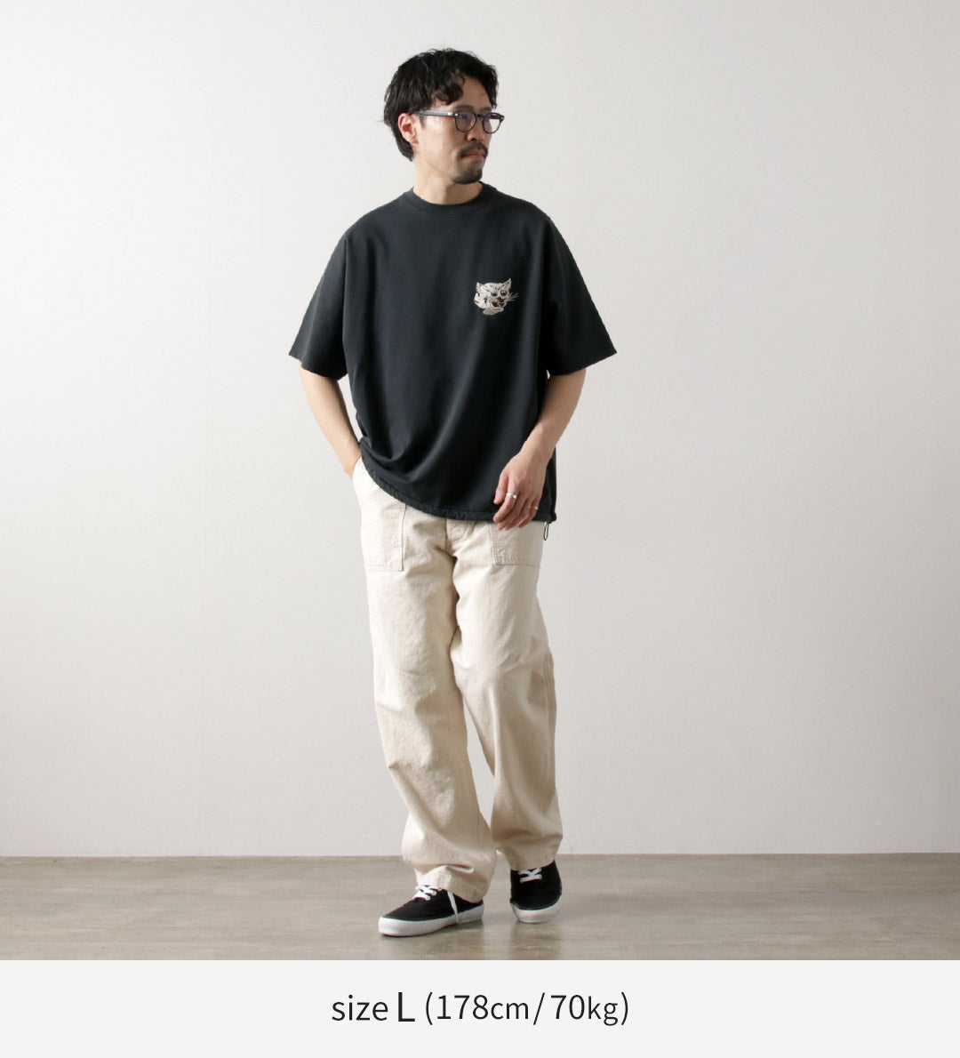 REMI RELIEF / SP processed Shelly Piled Short Sleeve Crew T-Shirt (Tiger)