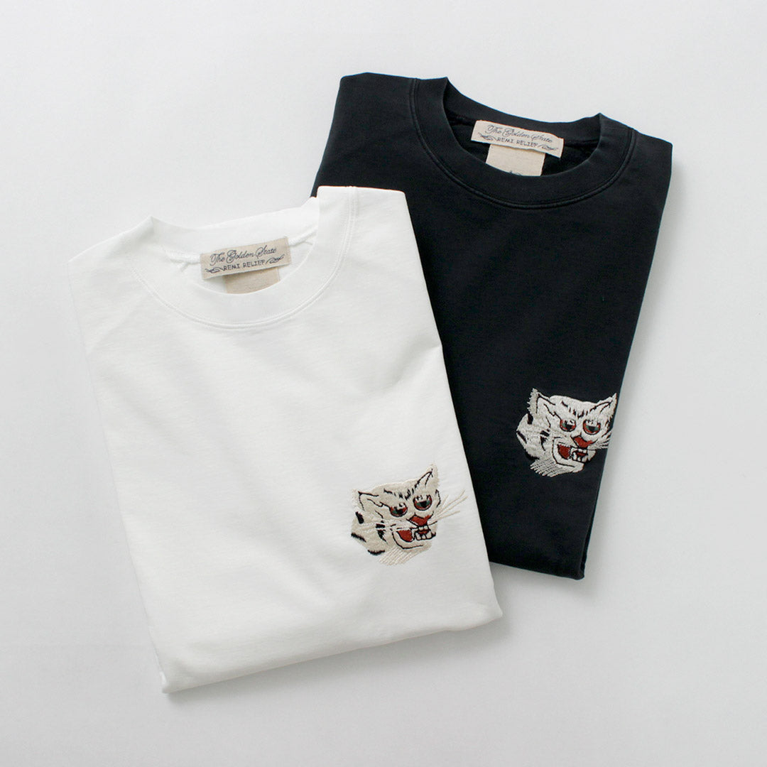 REMI RELIEF / SP processed Shelly Piled Short Sleeve Crew T-Shirt (Tiger)