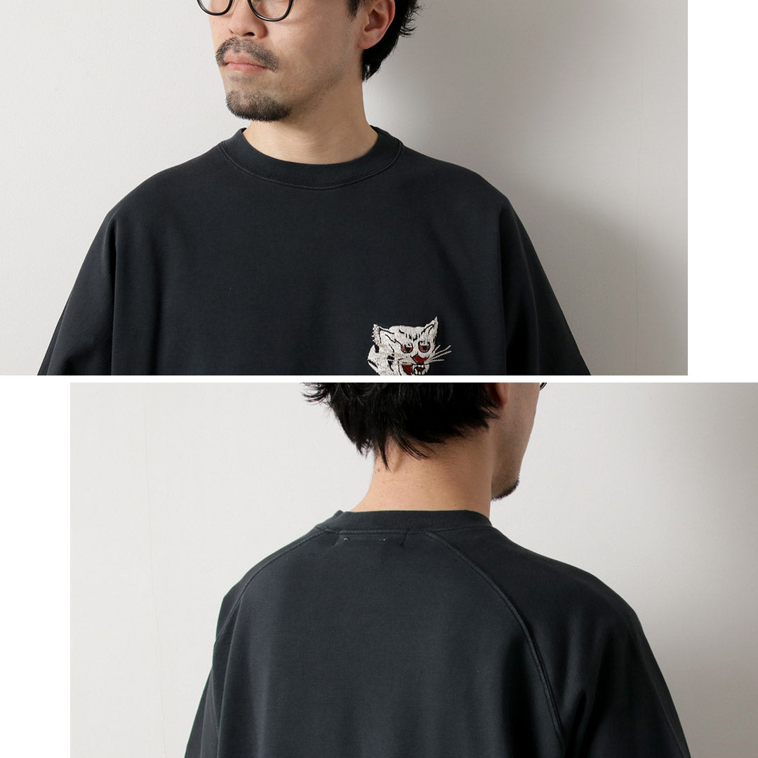 REMI RELIEF / SP processed Shelly Piled Short Sleeve Crew T-Shirt (Tiger)