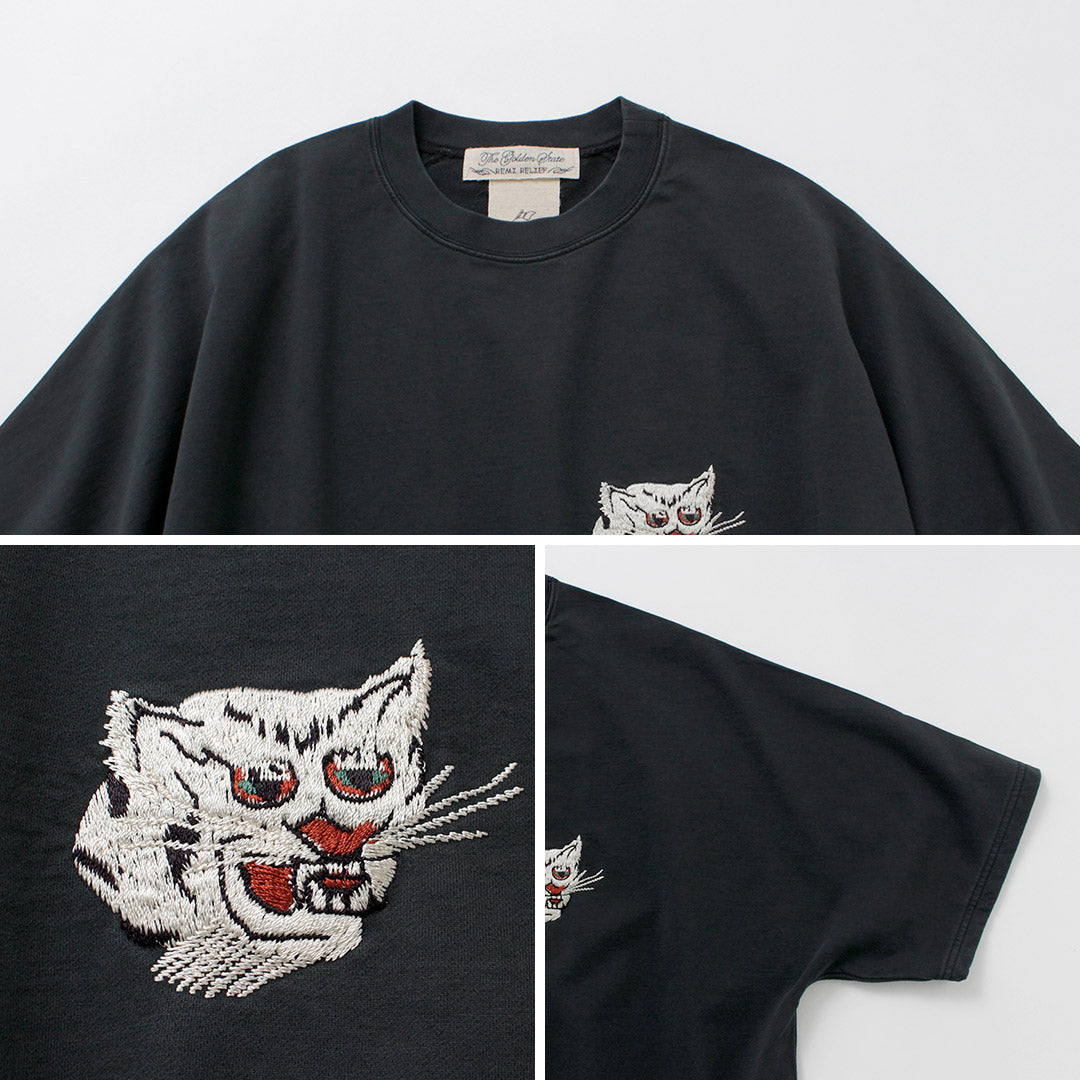 REMI RELIEF / SP processed Shelly Piled Short Sleeve Crew T-Shirt (Tiger)