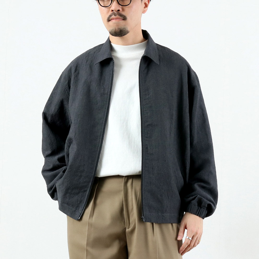 FUJITO / 亞麻羊毛熱帶拉鍊夾克衫