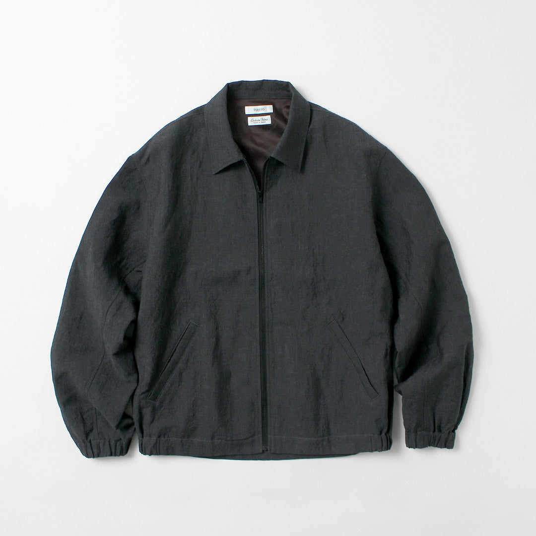 FUJITO / 亞麻羊毛熱帶拉鍊夾克衫