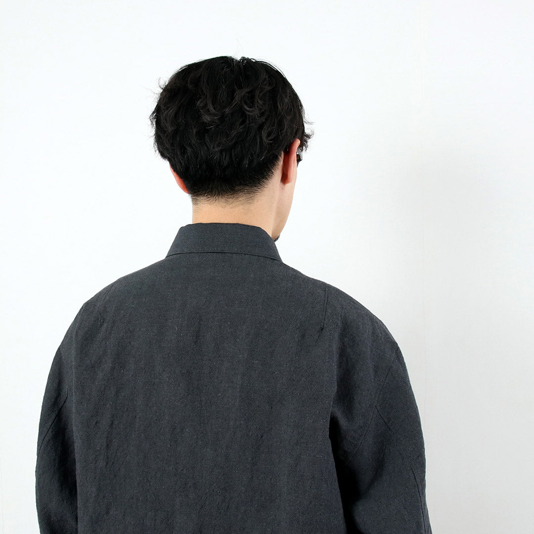 FUJITO / 亞麻羊毛熱帶拉鍊夾克衫