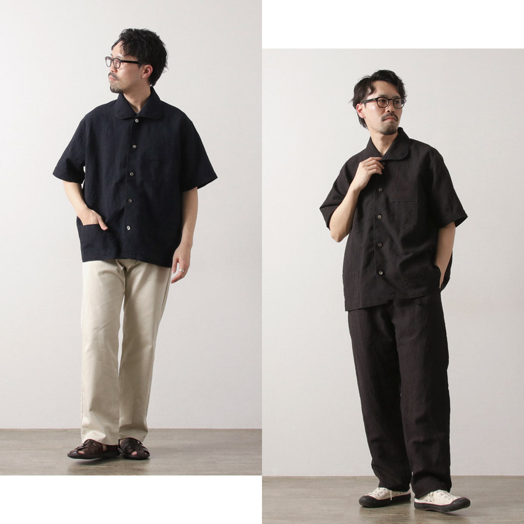 FUJITO / Linen Wool Tropical Pajama Shirt