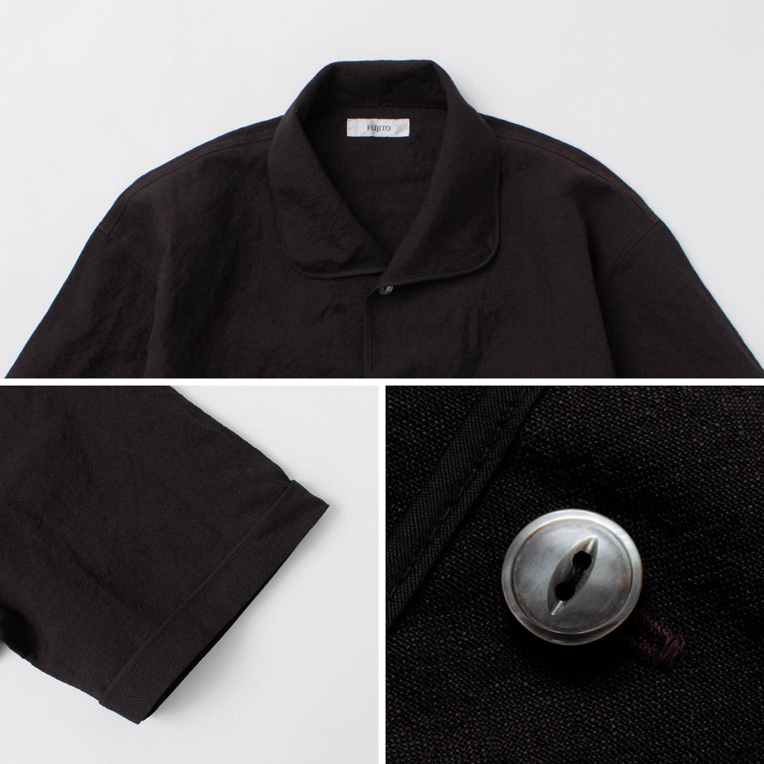 FUJITO / Linen Wool Tropical Pajama Shirt