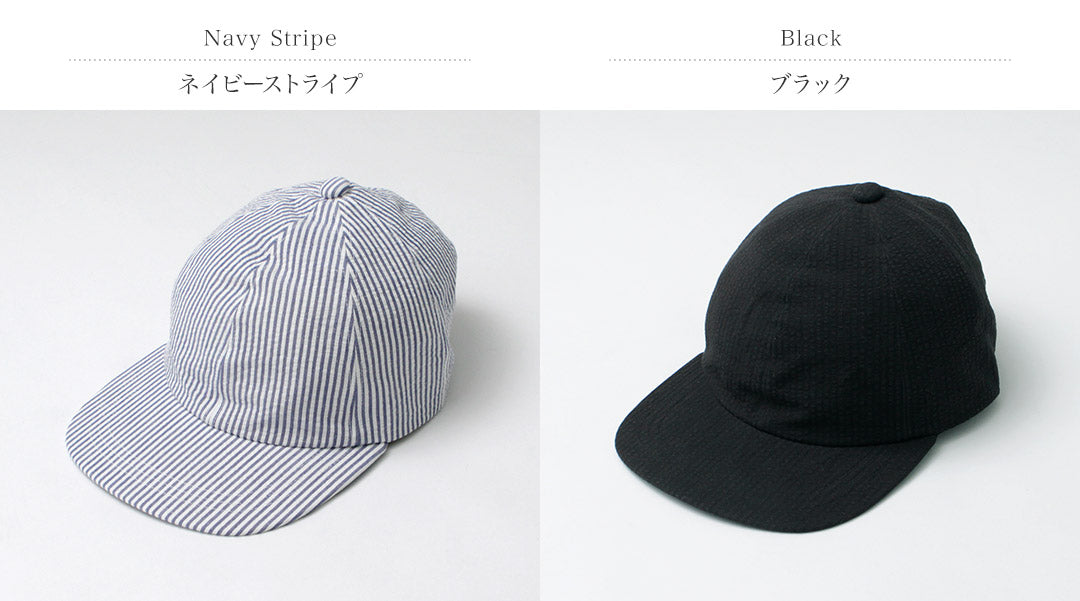 FUJITO / Linen and Cotton Seersucker Baseball Cap