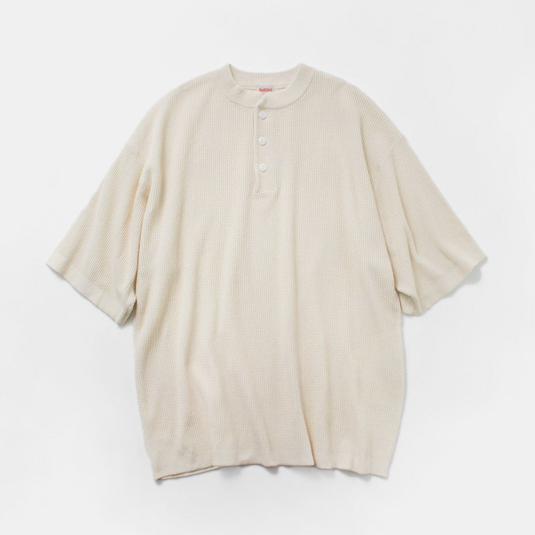 HEALTHKNIT / Henry Neck Short Sleeve Knit T-Shirt