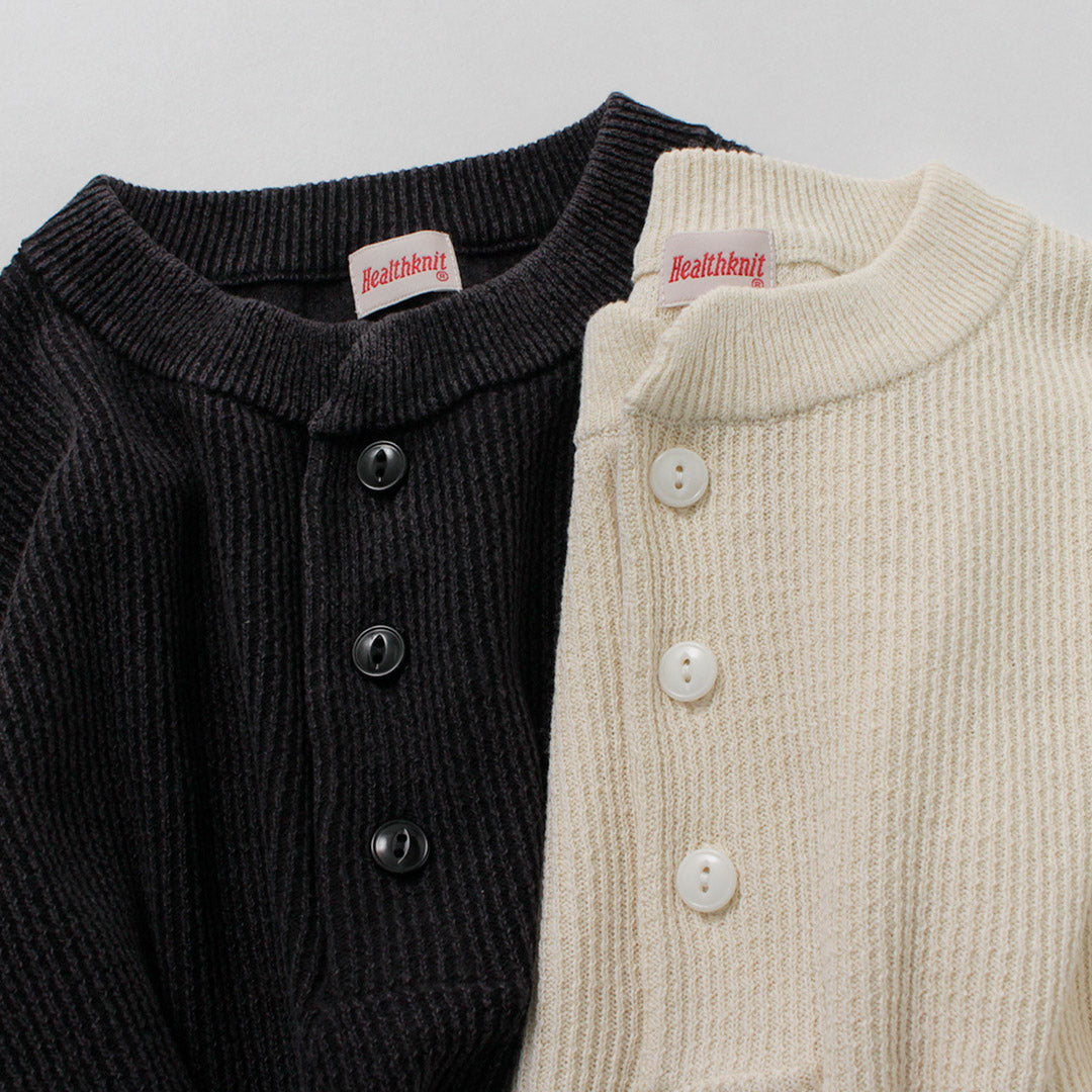 HEALTHKNIT / Henry Neck Short Sleeve Knit T-Shirt
