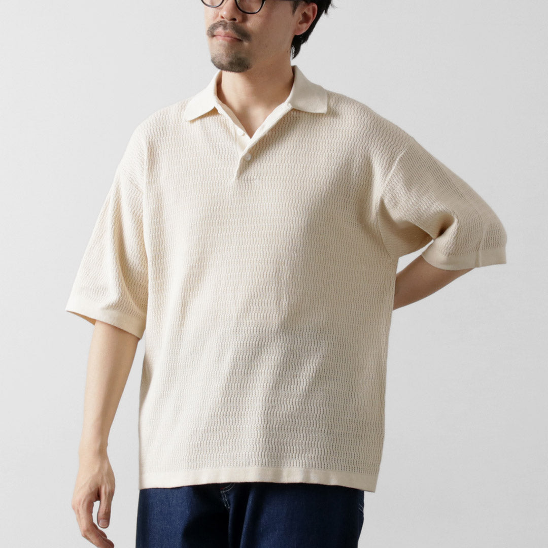 HEALTHKNIT / Short Sleeve Knit Polo Shirt