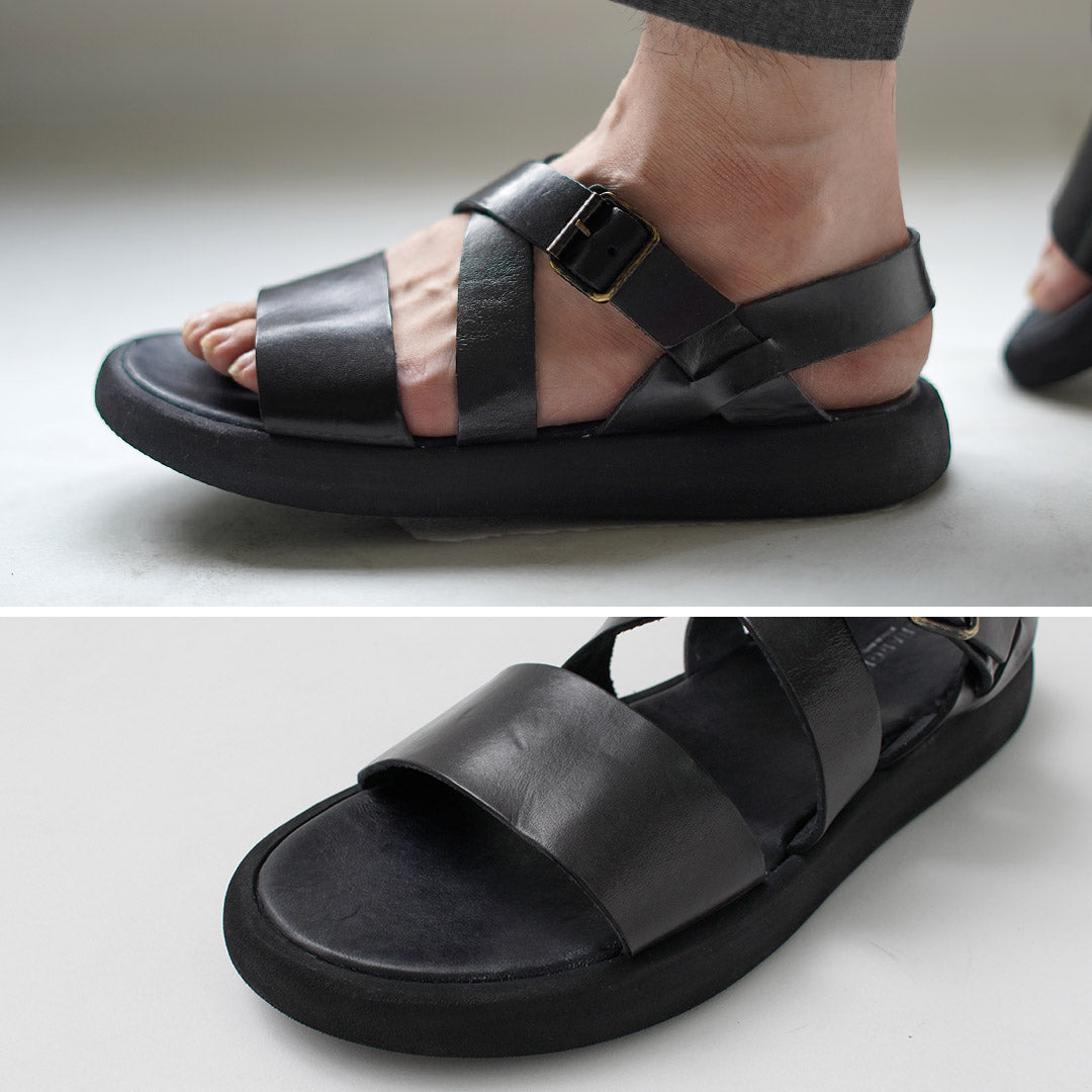 BRADOR / Men's Cross Strap Leather Sandals
