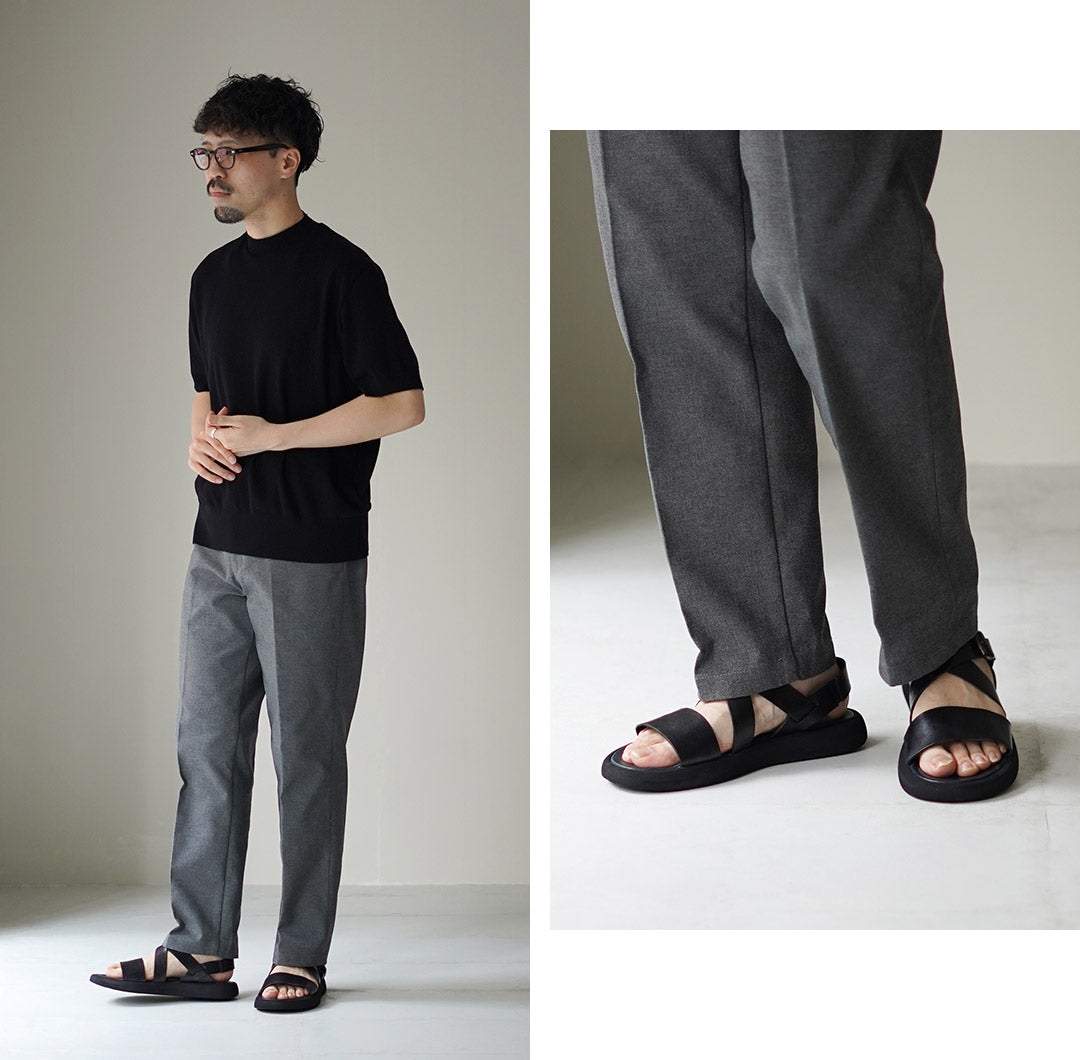 BRADOR / Men's Cross Strap Leather Sandals