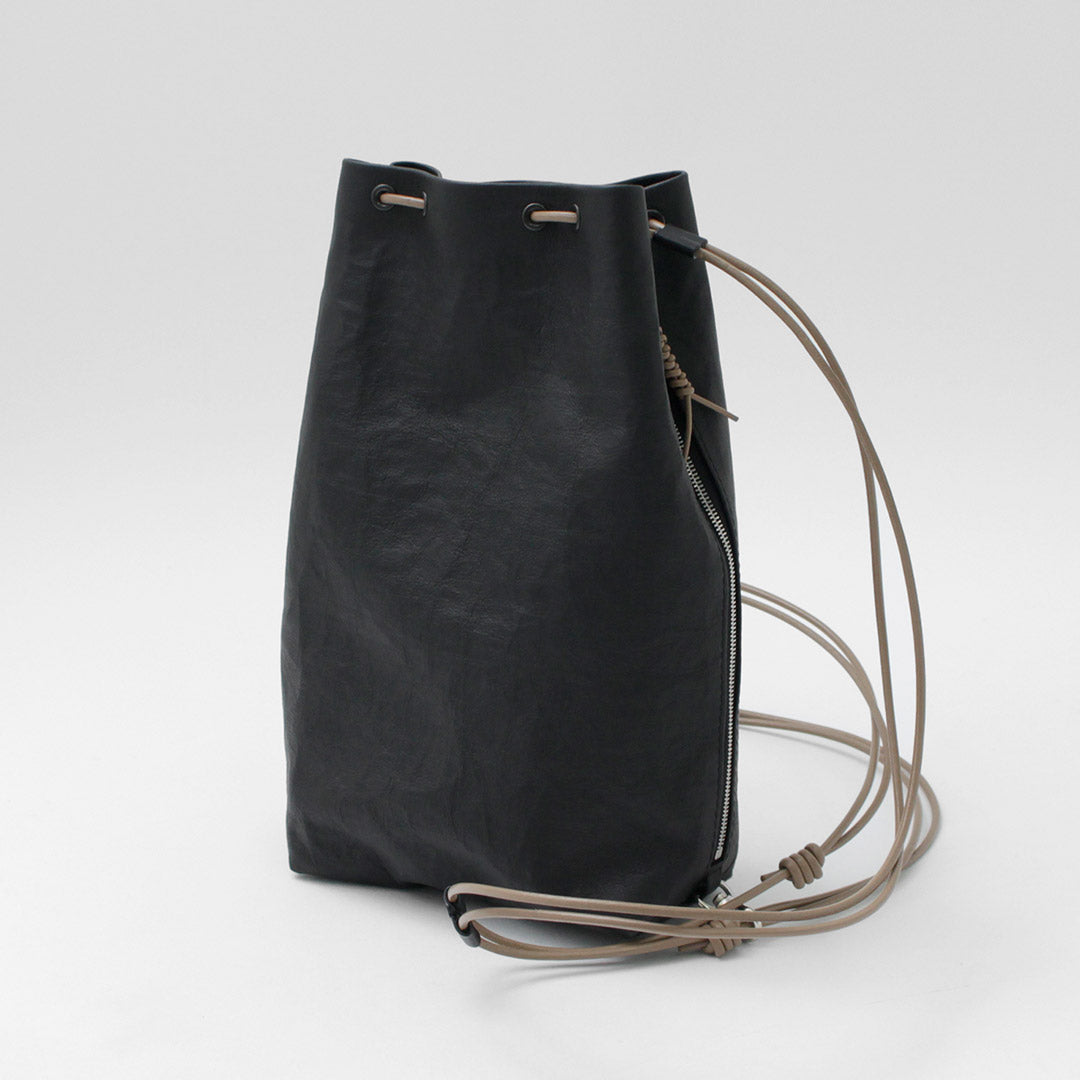 SENTI / Dyneema Leather Drawstring Bag L