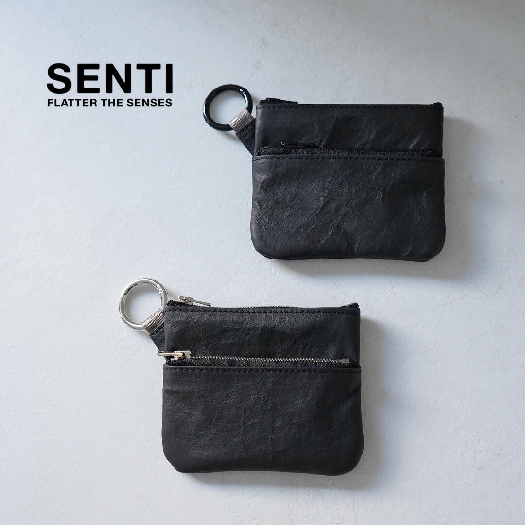 SENTI / Dyneema Leather Double Zipper Pouch