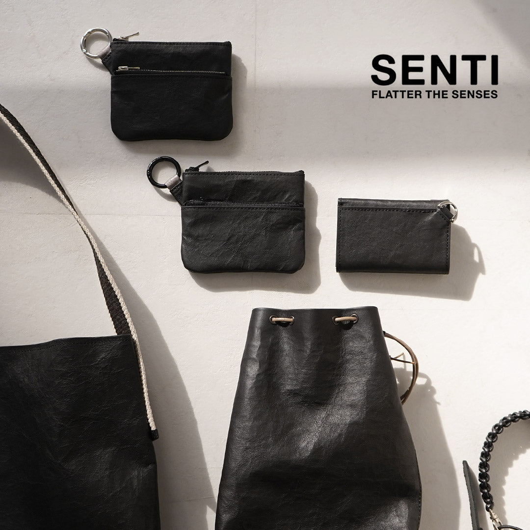 SENTI / Dyneema Leather Double Zipper Pouch