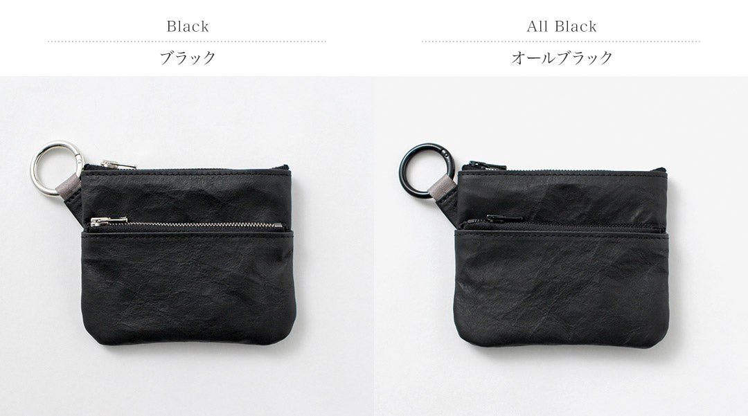 SENTI / Dyneema Leather Double Zipper Pouch