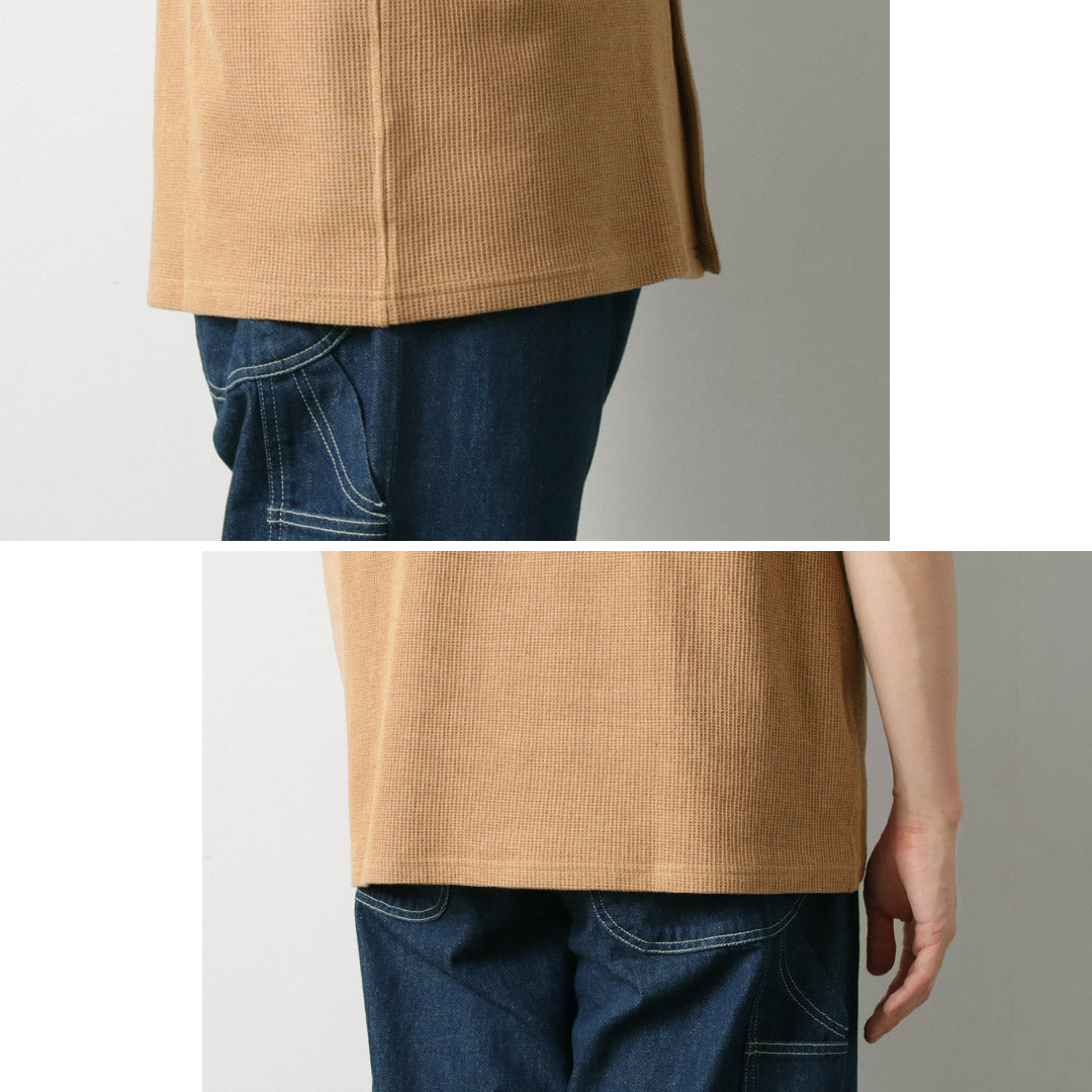 UNDYED / Non-dyed Organic Cotton Waffle Short Sleeve Shirt