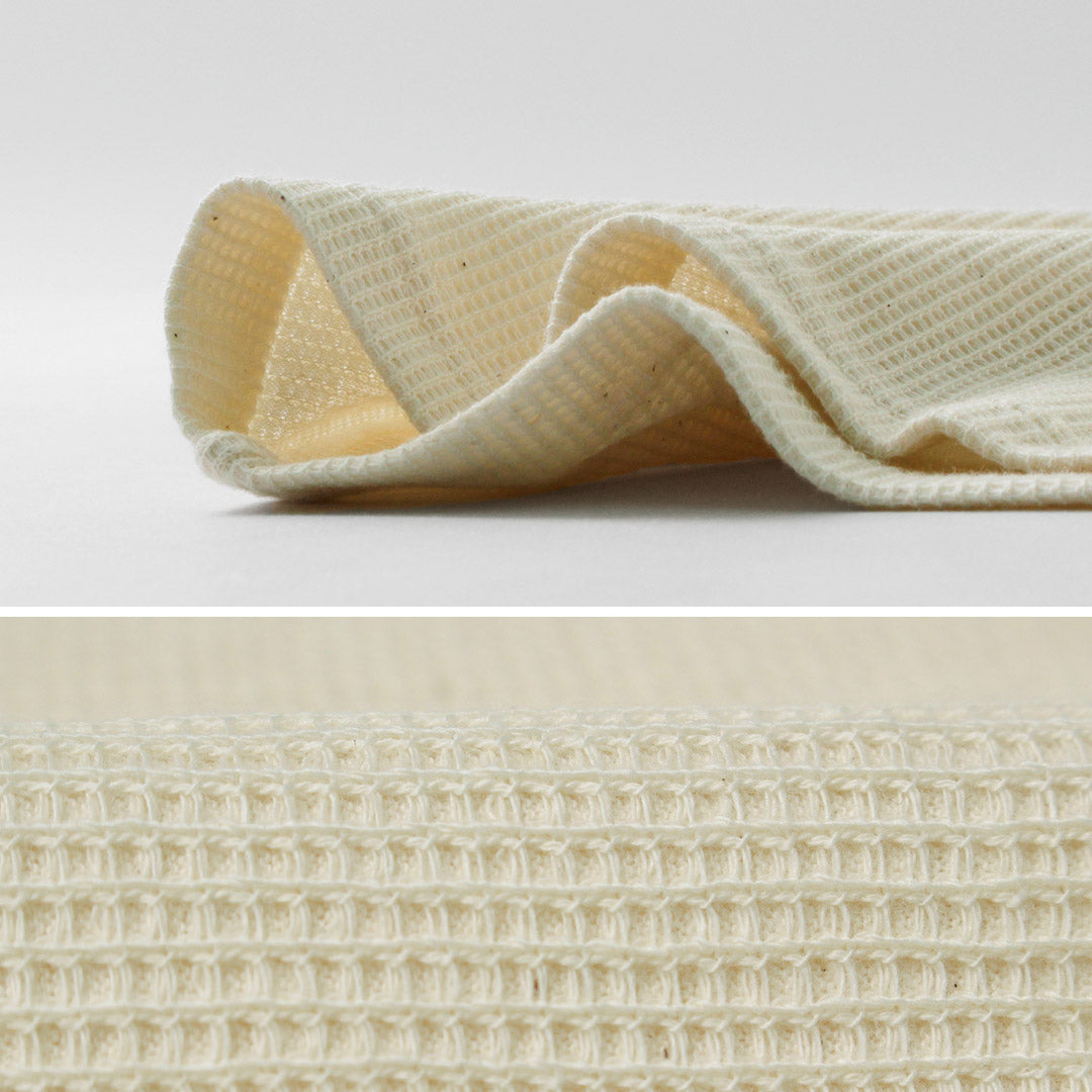 UNDYED / Non-dyed Organic Cotton Waffle Short Sleeve Shirt
