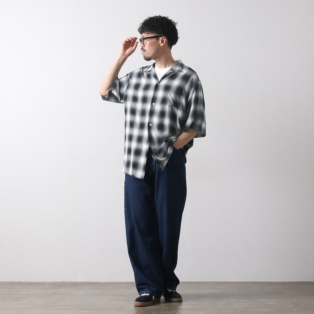 TOWNCRAFT / 60s Ombre Rayon Loop Collar Shirt