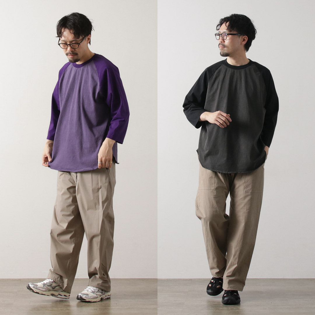 WALLA WALLA SPORT / Pigment Dye 2 Tone Baseball T-Shirt