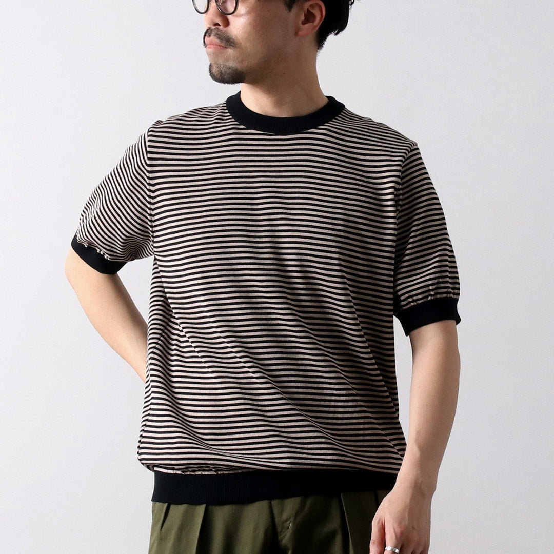RINASCENTE / Hybrid Striped Knit T-Shirt