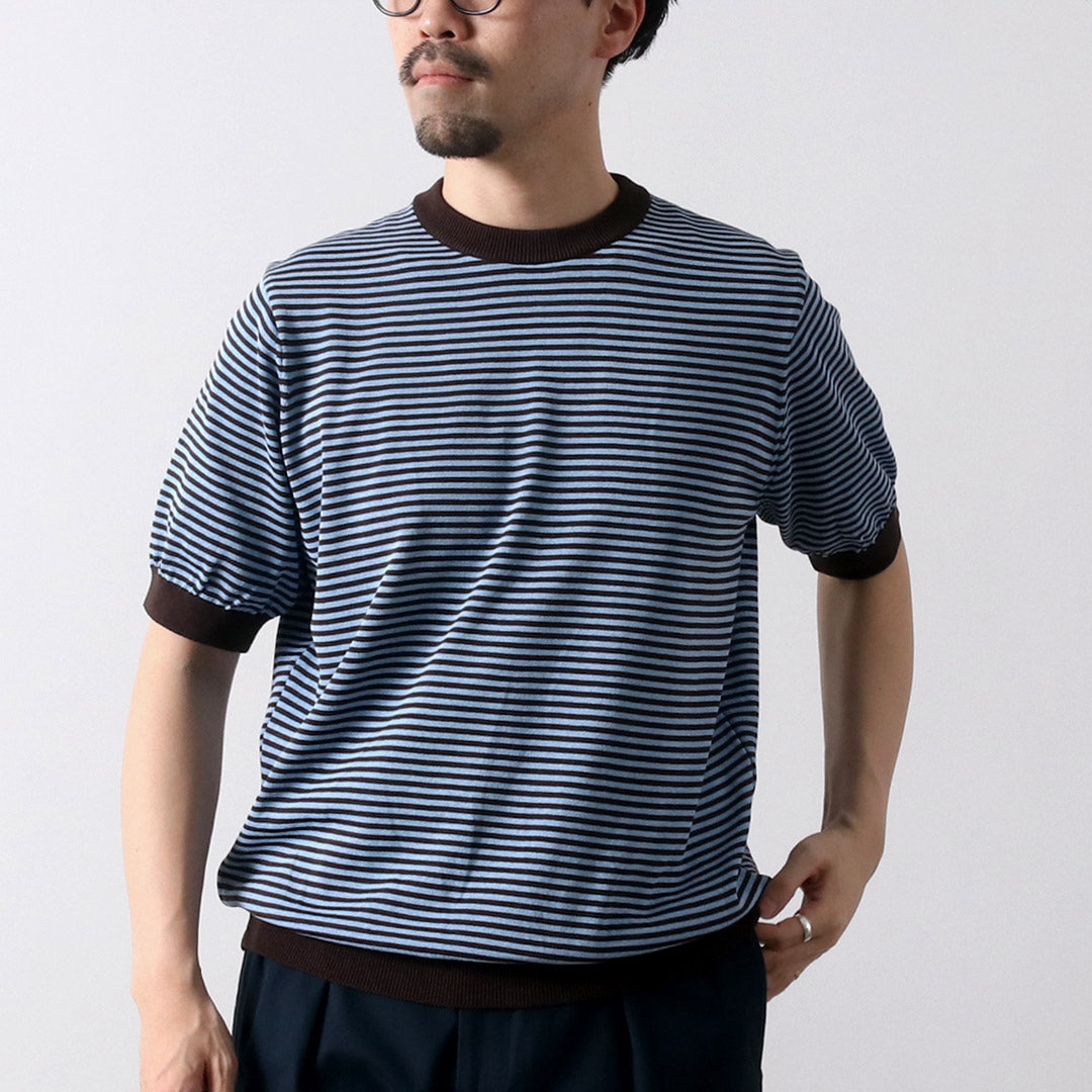 RINASCENTE / Hybrid Striped Knit T-Shirt