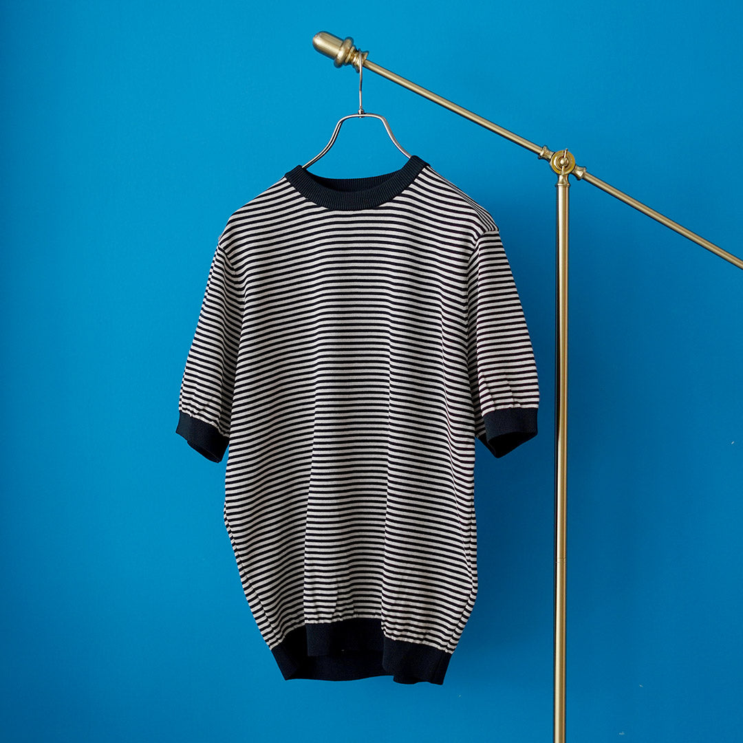 RINASCENTE / Hybrid Striped Knit T-Shirt