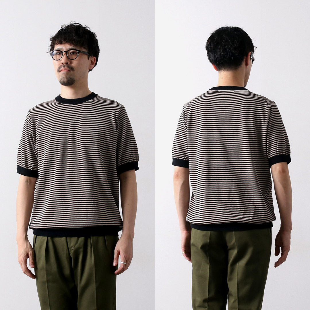 RINASCENTE / Hybrid Striped Knit T-Shirt