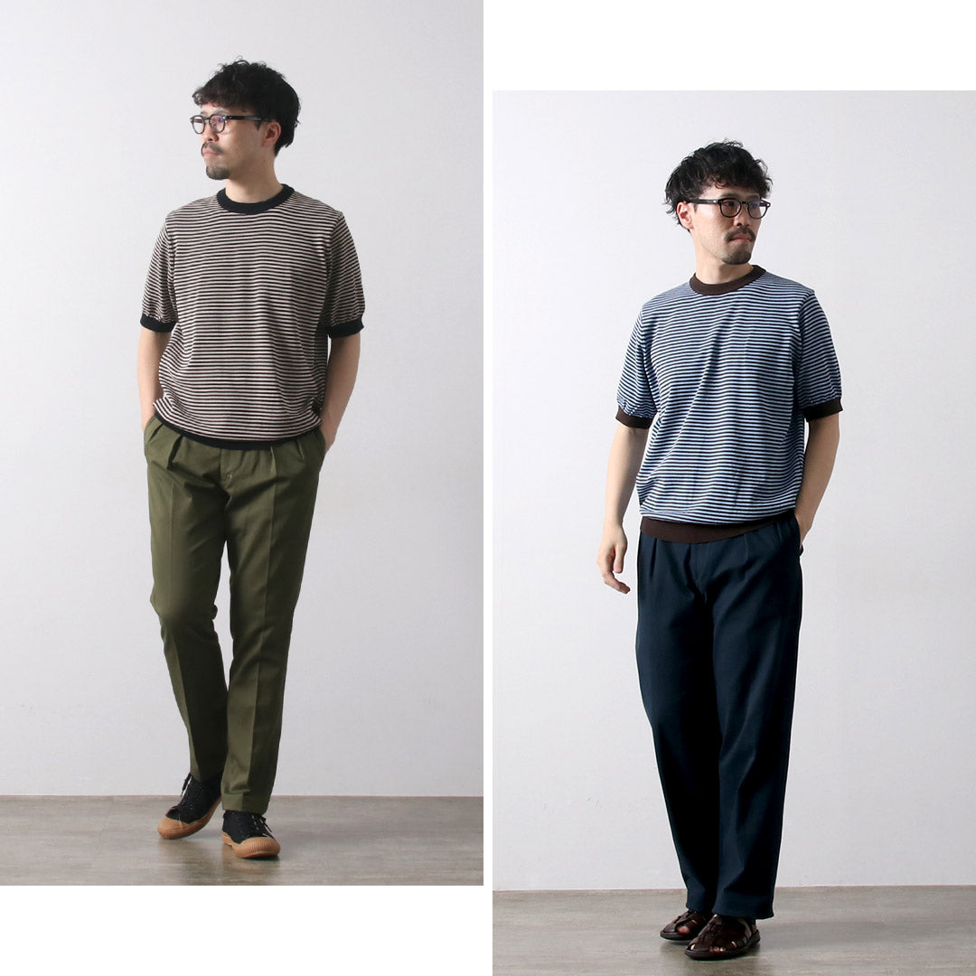 RINASCENTE / Hybrid Striped Knit T-Shirt