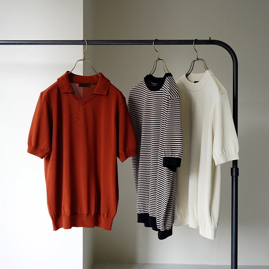 RINASCENTE / Hybrid Striped Knit T-Shirt
