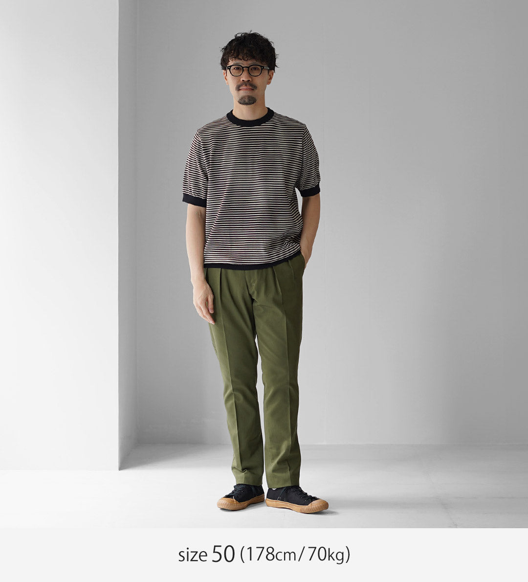 RINASCENTE / Hybrid Striped Knit T-Shirt