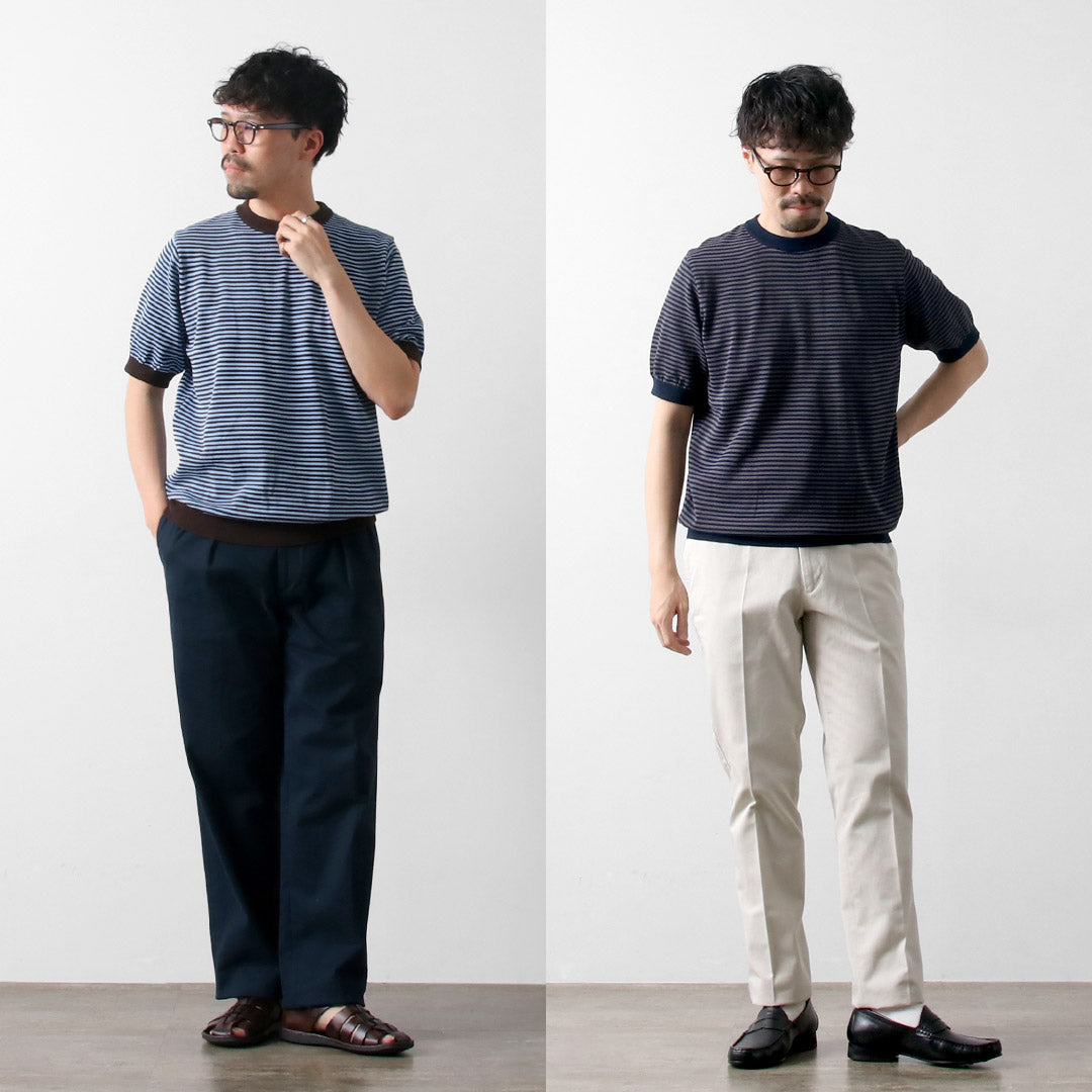 RINASCENTE / Hybrid Striped Knit T-Shirt