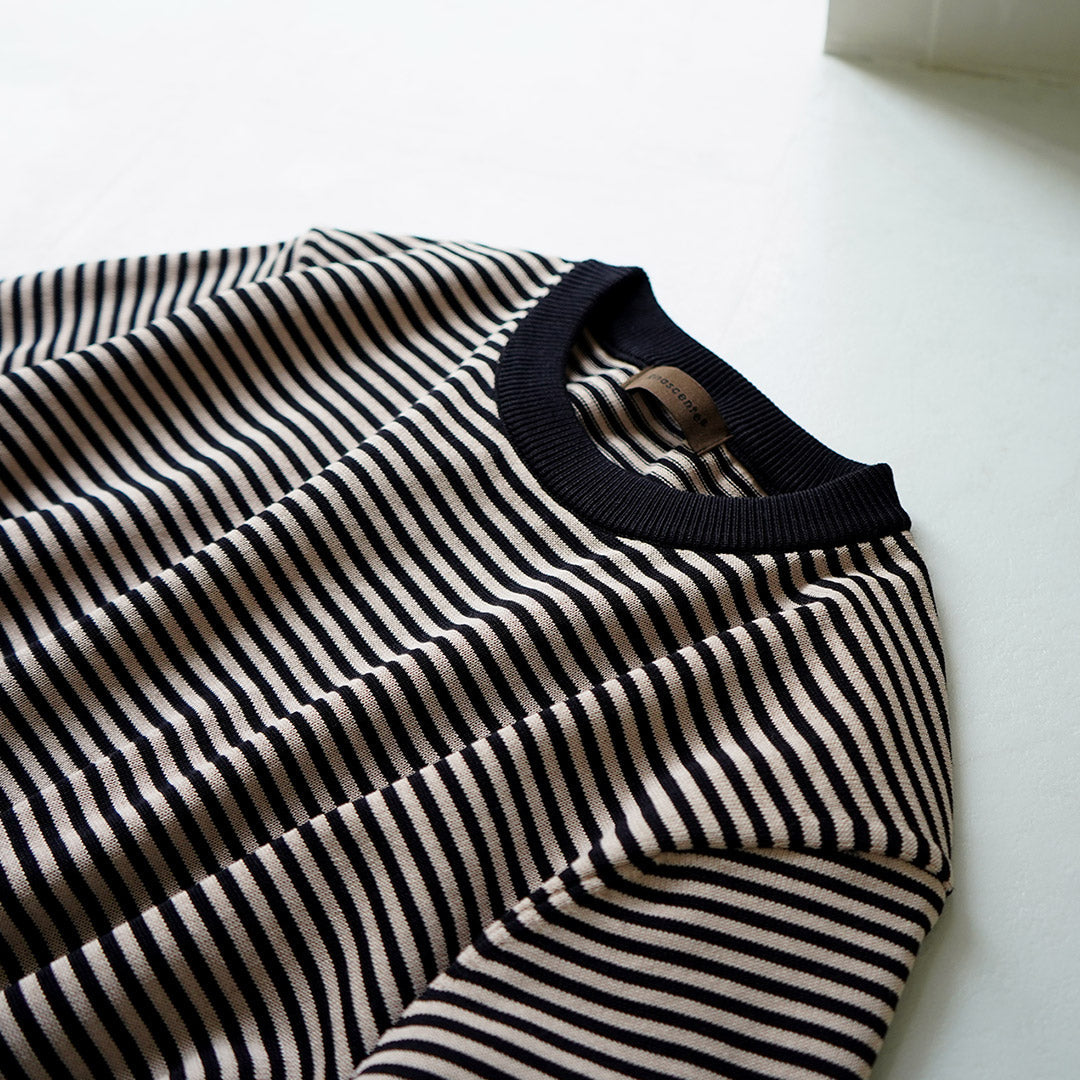 RINASCENTE / Hybrid Striped Knit T-Shirt