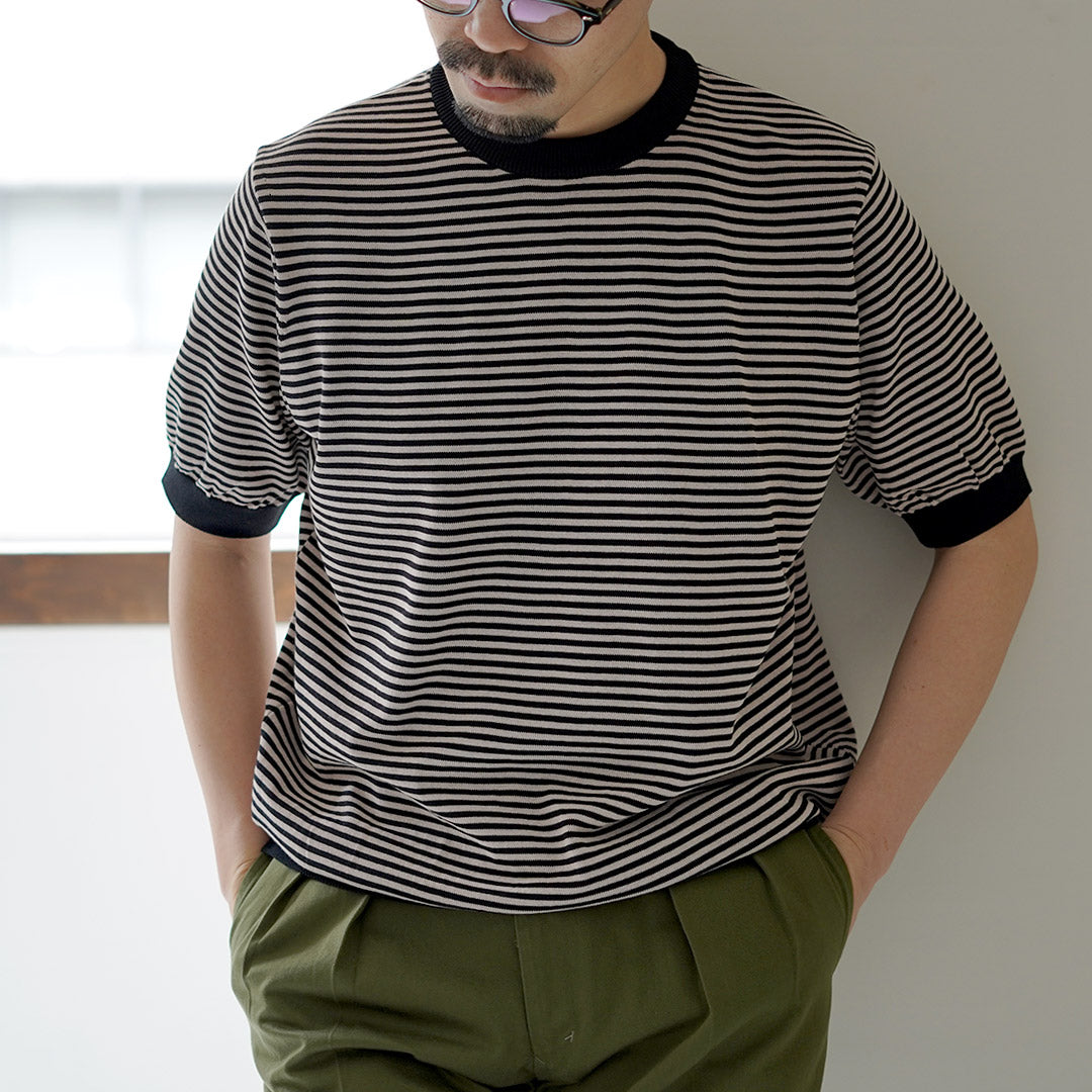 RINASCENTE / Hybrid Striped Knit T-Shirt
