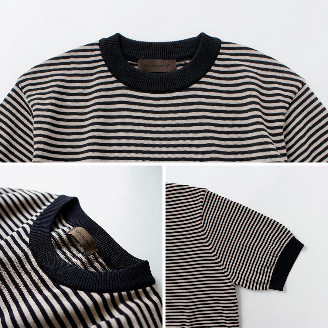 RINASCENTE / Hybrid Striped Knit T-Shirt