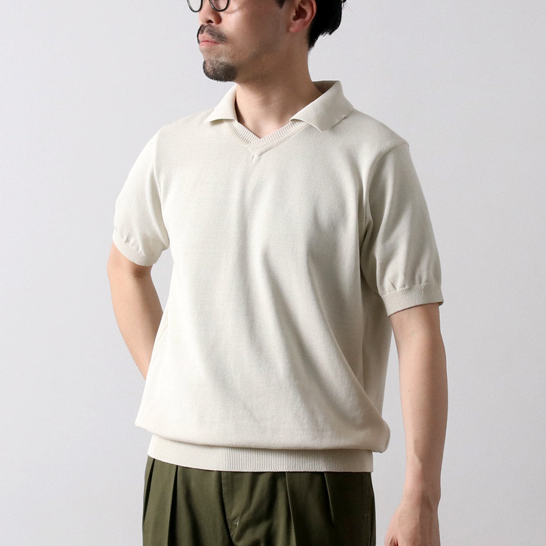 RINASCENTE / Hybrid Knit Skipper Polo Shirt