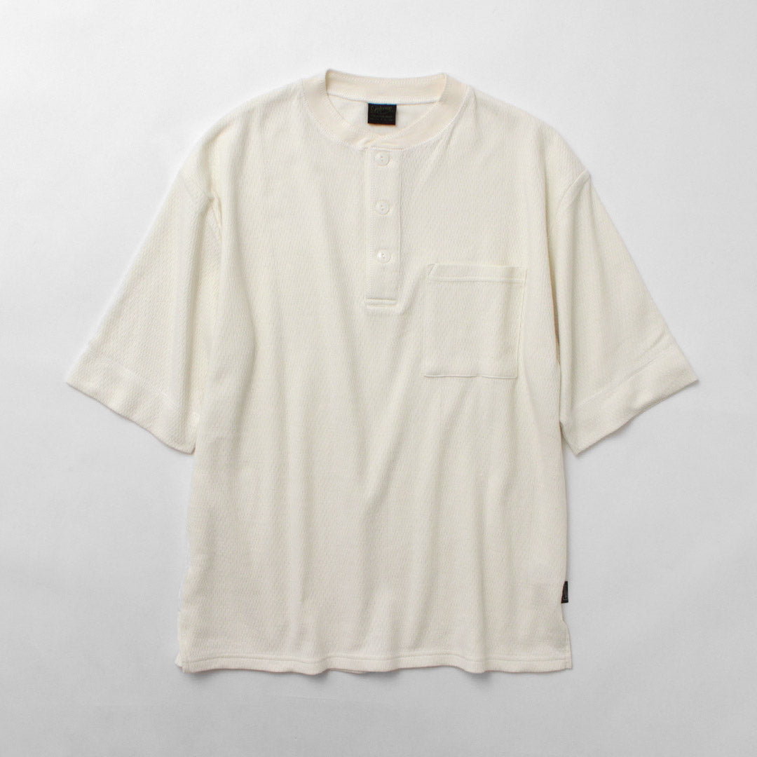 GOHEMP / Multi-Rib Henley Neck Pocket T-Shirt